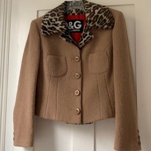 Dolce & Gabbana faux fur trim jacket